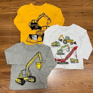 Kids Construction Themed Long Sleeve Shirts